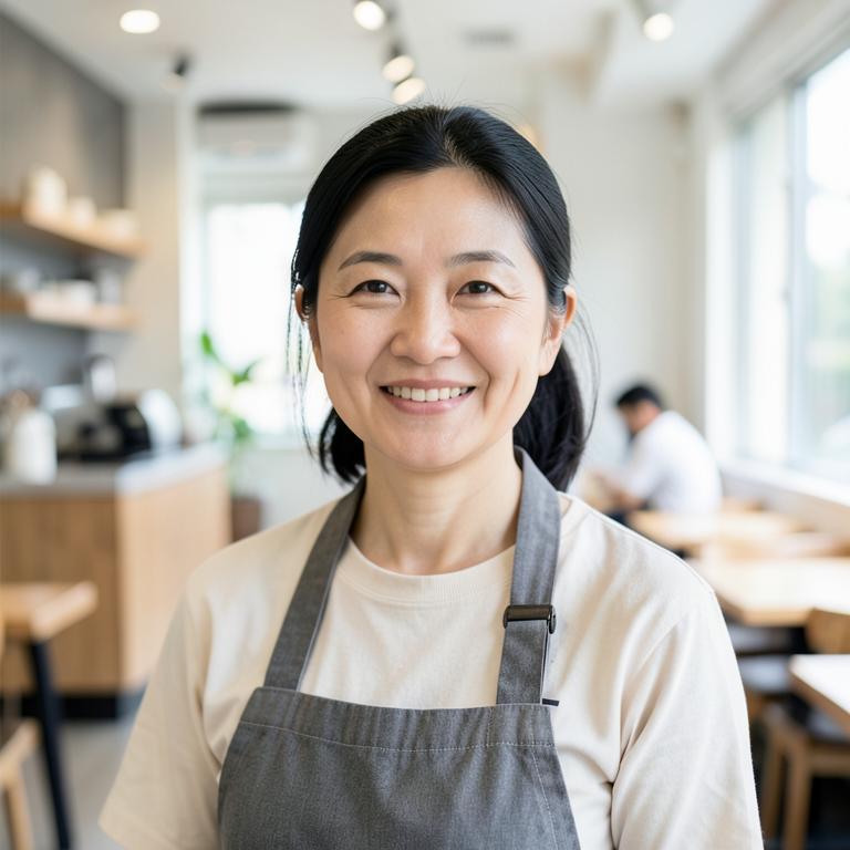 Portrait of fictional restaurant owner Mei Chen